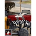 thumbnail image 5 of Outdoor Tablecloths with Umbrella Hole & Zipper, Chef 60x60 Inch Square Tablecloths, Cartoon Cute Watercolor Cooking Red Black Waterproof Table Cloth, Patio/Pool/Picnic Table Covers, 5 of 8