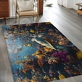 thumbnail image 2 of Summer Marine Life Area&nbsp;Rug 4x6ft Modern Turtle Shark Coral Non-Slip&nbsp;Washable Square&nbsp;Rugs Soft Felt Indoor Floor Mat for Bedroom Kitchen Living Room Bathroom, 2 of 9