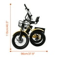 thumbnail image 3 of Electric Tricycle for Adults, 18-inch Fat Tire Electric Trike, 3 Wheel Folding Electric Tricycle, 22MPH 27Miles Long Range 7 Speed Ebike, Yellow, 3 of 16