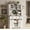 White, variant on Homhougo 72" Kitchen Pantry Storage Cabinet with Hutch and Sliding Barn Door, Farmhouse Tall Buffet Cabinet with Drawers, Large Coffee Bar with Wine & Glasses Rack, for Home Living Room, Grey