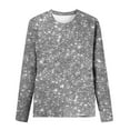 thumbnail image 4 of Ayolanni Womens Tops for Work Long Sleeve Gray Pullover Sequin Crew Neck Blouses Women's Shirt L, 4 of 4
