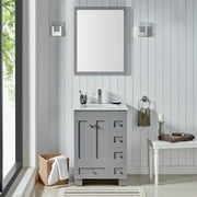 Eviva Acclaim C. 24" Transitional Gray Bathroom Vanity with white quartz counter-top