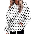thumbnail image 3 of Women's Casual Long Sleeve Hooded Sweatshirt Hoodie Loose Fit Round Neck Solid Color Soft Loungewear Streetwear Travel Essential Gift for Women | Sopatenor,White XL, 3 of 8