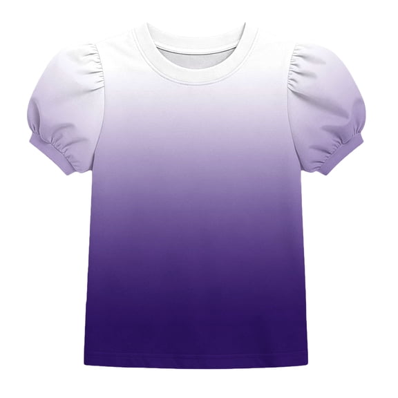 HAiming Girls T Shirts Color Block Short Sleeve Tee Summer Vacation Going out Kids Tops Scoop Neck Loose Casual Trendy Blouses