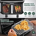 thumbnail image 4 of Air Fryer Rack for Ninja Dual Basket Airfryer, 2pcs DZ201/DZ401/DZ550 Accessories Rectangle Stackable Stainless Steel Grill Racks, 4 of 5