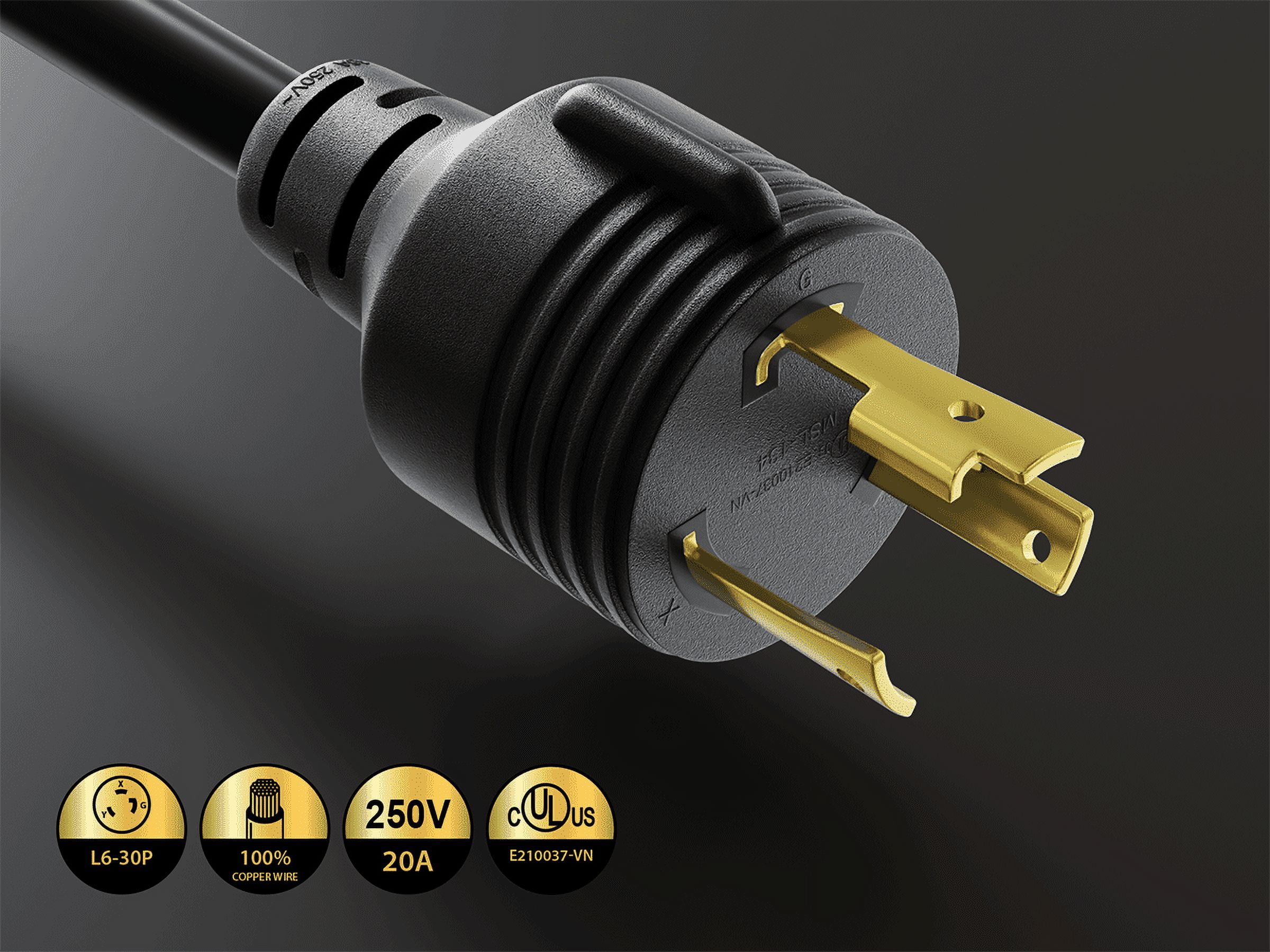 Cable Leader 6ft NEMA L6-30P to C19 Heavy Duty Power Cord 12AWG 20A 250V UL Listed