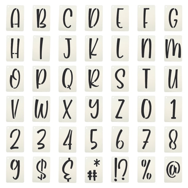 Plantillas de Letras y Números Uxcell de 4", 42 Piezas Plantillas Rectangulares Reutilizables para Pintar en Pared, Madera, Tela, Señalización, Estilo de Letras Mayúsculas