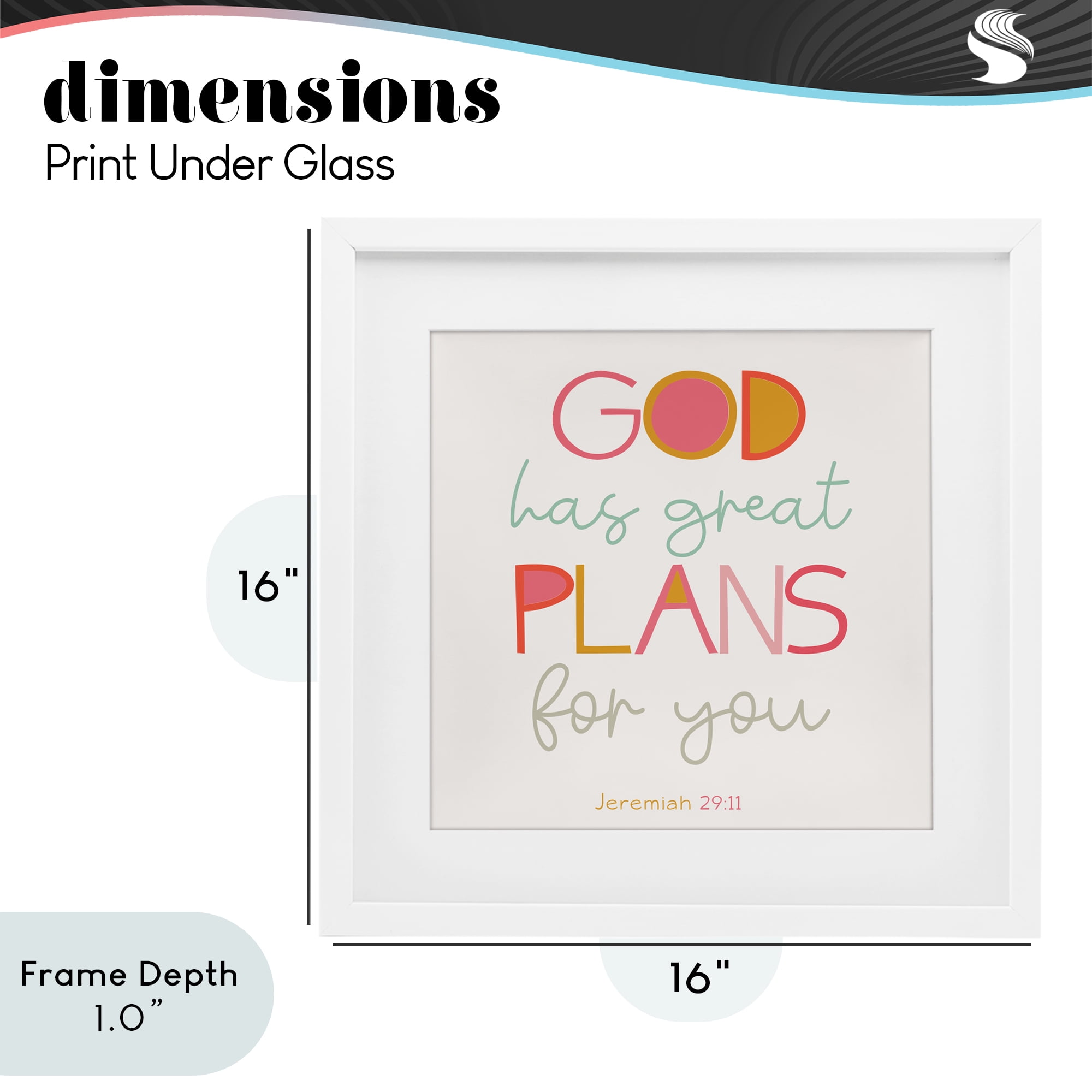 Stupell Industries God's Plans For You White Framed Print Under Glass, design by SD Graphics Studio