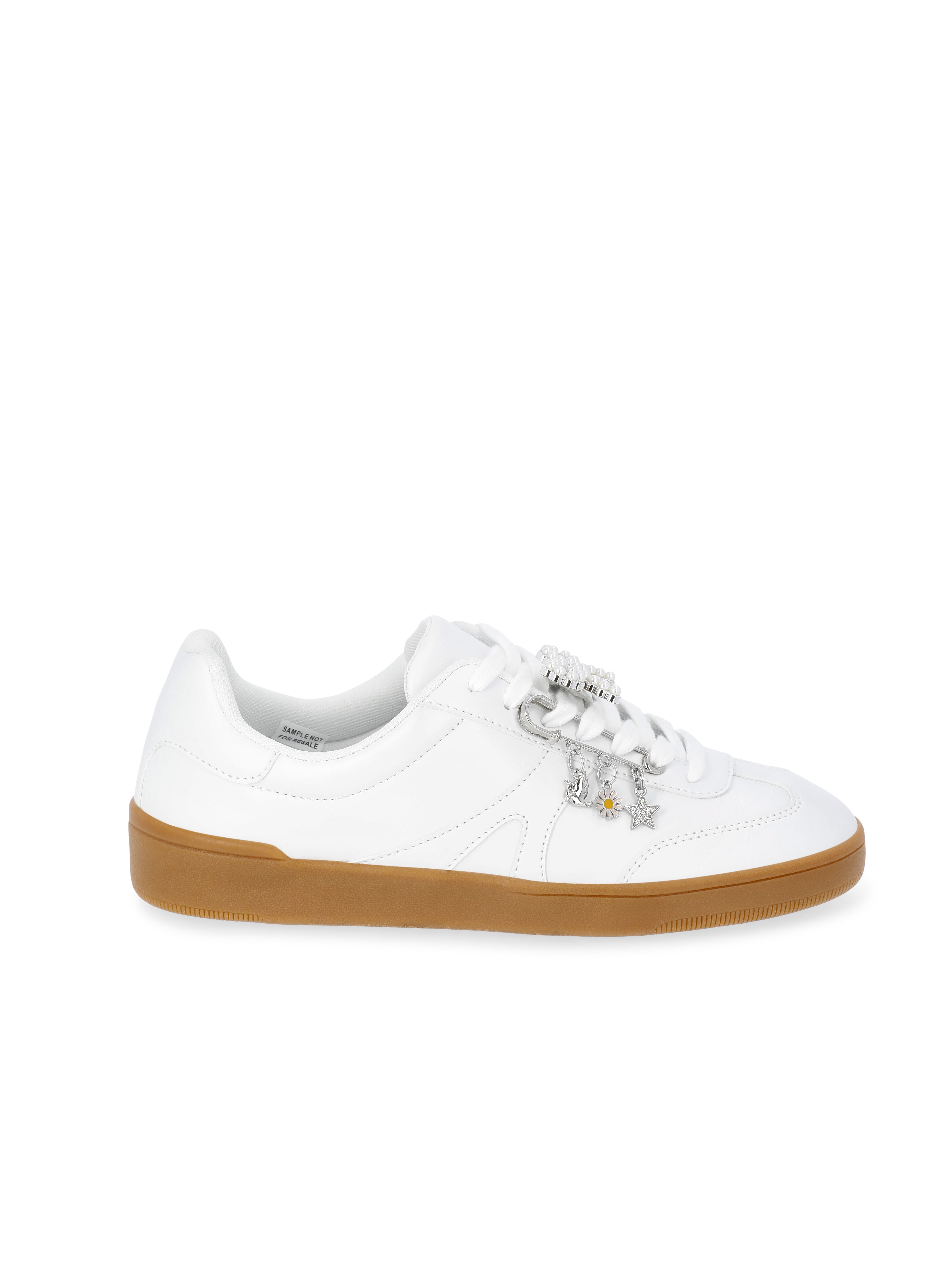 No Boundaries Women's Lace-Up Sport Sneakers with Charms