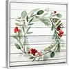 My Texas House - Holly Wreath Framed Canvas Wall Art - 16x16