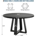 thumbnail image 2 of Dining Table for 4-6, 47 Inch Round Dining Table, Farmhouse Circle Kitchen Table for Dining Room, Kitchen, Living Room, Black(Table Only), 2 of 9