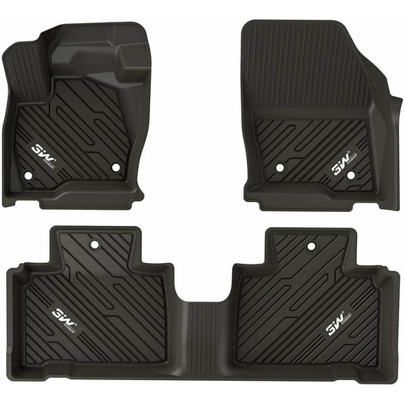 3W Floor Mats for Ford Escape 2020-2023, TPE All Weather Custom Fit Floor Liner for Ford Escape First and Second Row Full Set Car liners Black(NOT for Ford Escape Hybrid)