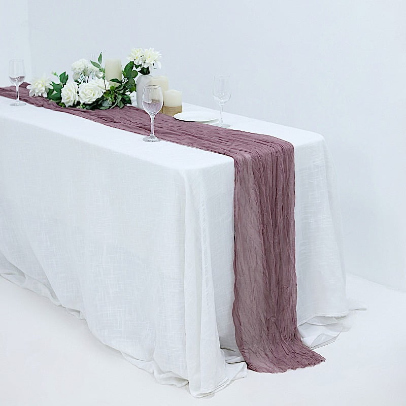 BalsaCircle 10 feet Amethyst Cotton Cheesecloth Gauze Extra Table Runner - Wedding Reception Supplies Party Home Decorations