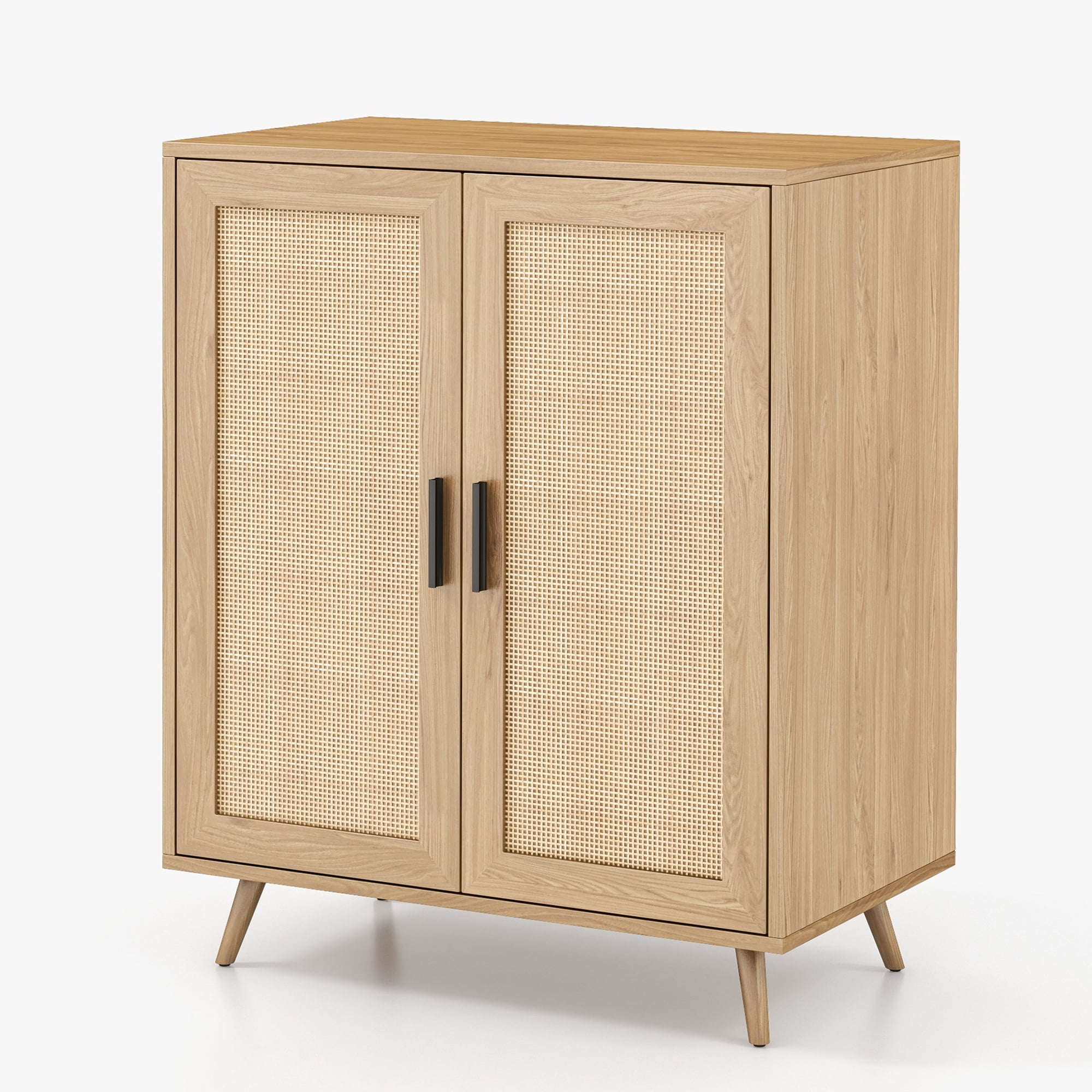 Tolead Wood Sideboard Buffet Cabinet with Storage, Rattan Doors, Rustic, Modern, Kitchen, Shelf
