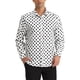 thumbnail image 1 of Camisa de vestir de botones de manga larga para hombre INSPIRE CHIC con estampado de lunares M blanca, 1 of 7