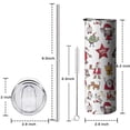 thumbnail image 5 of 20oz White Christmas Santa and Character Pattern Skinny Tumblers Stainless Steel Tumbler with Lid and Straw,Vacuum Insulated Double Wall Travel Tumbler Cups with Cleaning Brush for Coffee,Tea, 5 of 6