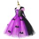 thumbnail image 4 of Disfraz de maléfica de bruja para niñas, vestido de malla negra de lujo, Reina demonio, bruja, Halloween, Carnaval, ropa de fiesta, 4 of 5
