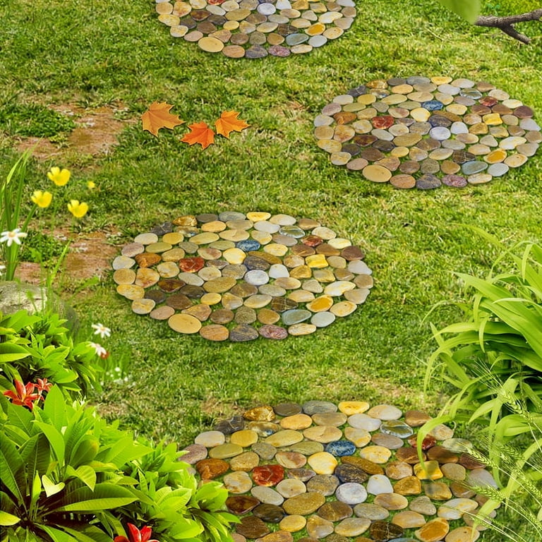 Polished Cobblestone Pebble Tile for Walls, Floors, Garden, Yards (1 box with 6x 10''x10'' circle pieces) Polished Cobblestone Pebble Tile for Walls, Floors, Garden, Yards (1 box with 6x 10''x10'' circle pieces)