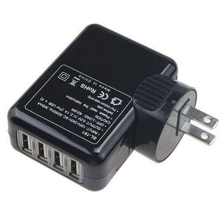 Blackberry Pearl Usb Port - EpicDealz Universal 4 Port Wall USB Travel Home to AC Power Adapter 2.1 Amp Charger For Blackberry Pearl 8130 (Sprint, Verizon, U.S.Cellular, Alltel) - Black