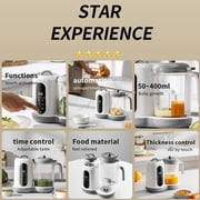 Baby Food Maker, Multifunction Baby Food Processor Chopper Grinder Steamer Puree Blender Mill One Step, with Bottle Warmer, Auto Cooking & Grinding & Touch Control Panel, for Healthy Homemade