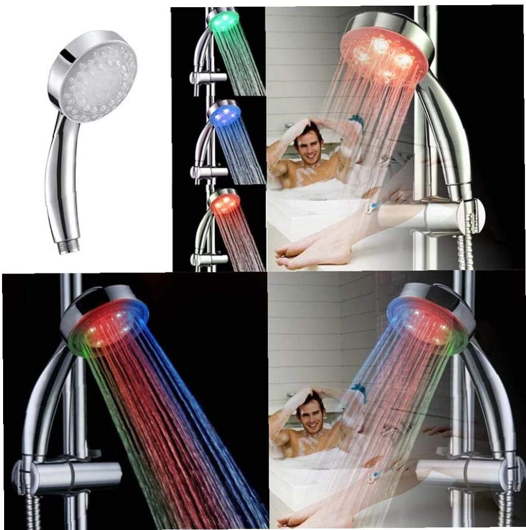 LED Shower Head Handheld with Color Changing Light 7Color Automatic Change 1PC 