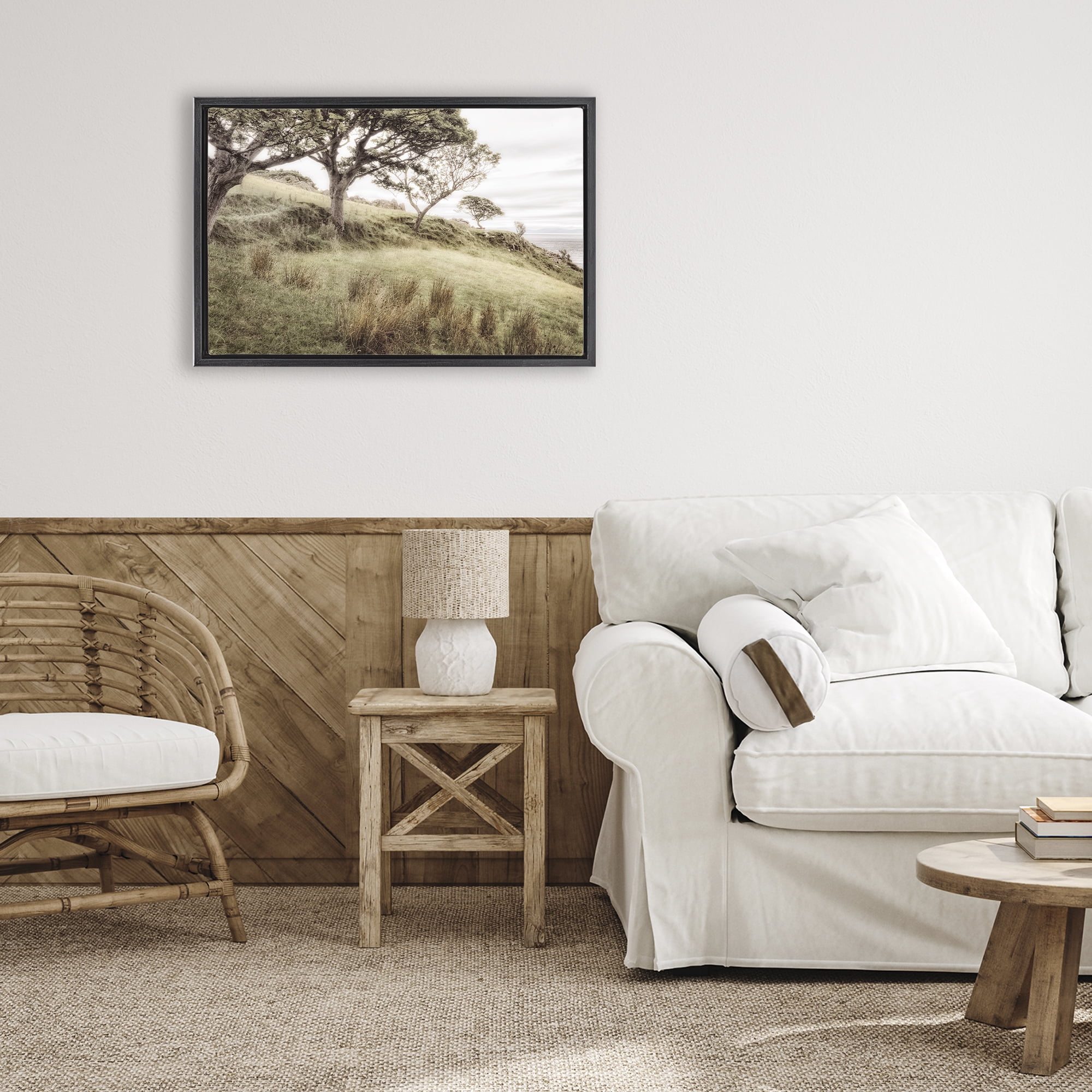 Stupell Industries Irish Hillside Landscape Black Framed Floater Canvas Wall Art, design by Andy Amos