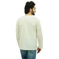 thumbnail image 4 of Atasi Men's Off White Short Kurta Round Keyhole Neck Cotton Shirt-Small, 4 of 7