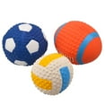 thumbnail image 3 of SPRING PARK High Elastic Pet Spot Soccer Ball Colorful Cotton Stuffed Latex Squeaker Dog Toy Rugby, 3 of 7