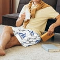 thumbnail image 4 of Mens Pajama Shorts, ship blue sails anchors white Sleep Shorts Men Pajama Bottoms Lounge PJ Shorts with Pockets, 4 of 6