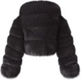 thumbnail image 3 of Faux Fur Coat Women With Hood Cropped Bubble Coats Fleece Short Warm Jackets Plus Size Winter Coats For Women, 3 of 4