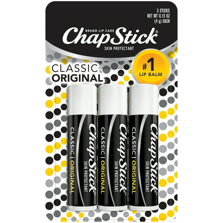 ChapStick Classic Original Lip Balm Tubes 0.15 Oz Pack of 3