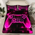 thumbnail image 2 of Manfei Gamepad Twin Sheet Sets for Teens, Square Geometric Sheet Set Twin, Game Console Bed Sheets Set Twin Size, Breathable Room Decoration, 3pcs, 2 of 7