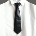 thumbnail image 5 of Punk Faux Leather Solid Color Necktie for Women Preppy Student Pre Tied Adjustable Ties for Uniform School Shirt Necktie, 5 of 8
