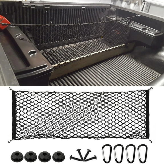 CAMOTUSE Envelope Style Mesh Cargo Net for Ford F-150 F-250 Pickup Truck Bed - Durable Truck Trunk Storage Net with Hooks