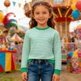thumbnail image 5 of WOYY Boys Striped Sweatshirt Casual Crew Neck Pullover Unisex Kids Soft Top, Sizes 3-14, 5 of 5