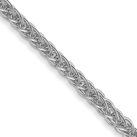 14K White Gold Wg 2mm Semi-Solid 3-Wire Wheat Chain (22 X 2) Made In Turkey bc126-22