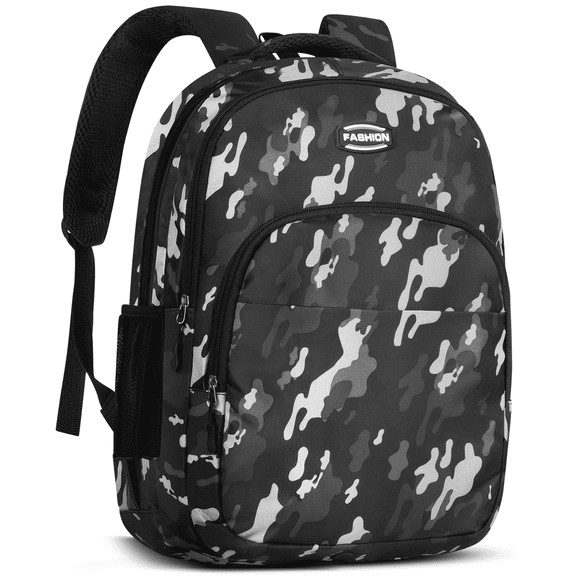 Cshidworld Black Backpack for Work, College, and Travel, Water Resistant Bookbag, Backpack for work with Adjustable Padded Mesh Straps, Geometric Print Backpack College Bag Bookbags