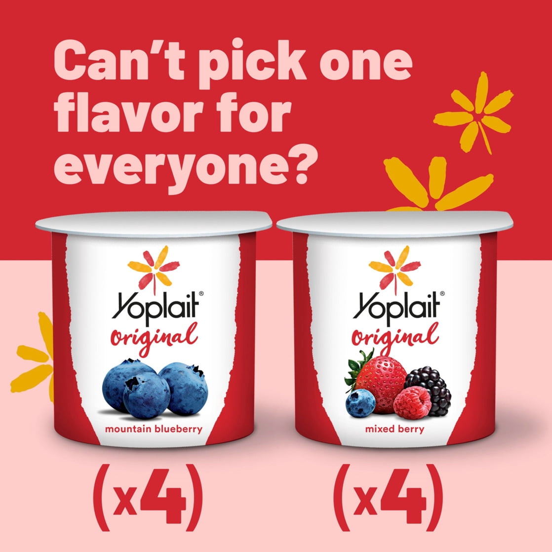 Yoplait Original Low Fat Yogurt Variety Pack, 8 Yogurt Cups, 48 oz
