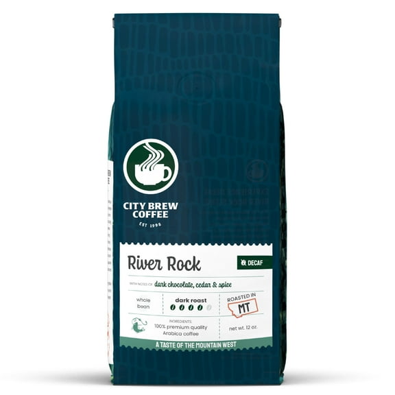 City Brew River Rock Decaf Dark Roast Whole Bean Coffee, 12 oz