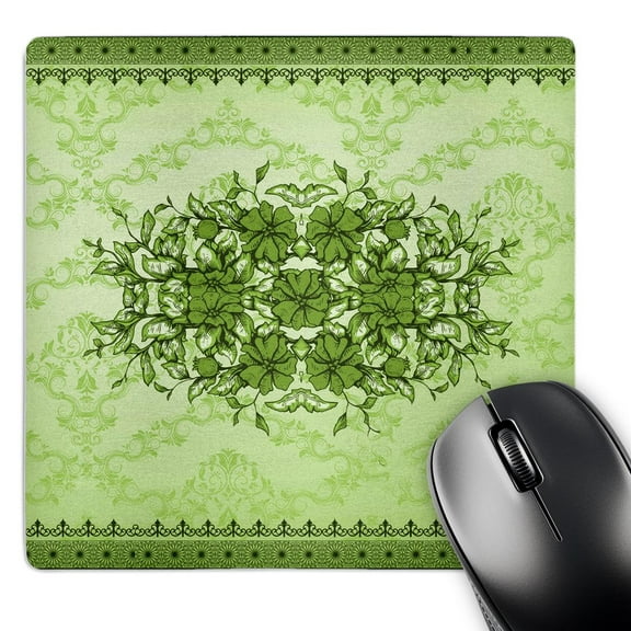 3dRose, Pretty Moss Green Vintage Floral Design, MousePad