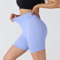 thumbnail image 2 of Women's High Waisted Ribbed Seamless Biker Shorts Tummy Control Stretch Workout Shorts, 2 of 4