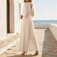 thumbnail image 4 of Edvintorg Women Jumpsuit Lightweight 3/4 Sleeve V Neck Casual Flowy Romper with Wide Leg Pant One Piece Womens Trendy Clothes S-2XL Beige, 4 of 7