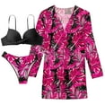 thumbnail image 5 of MKLEKYY Trajes De Baño Hombre Natacion Women High Waist Bikinis 2023 Sexy 3 Piece Bikini Set Cover Up Swimsuit For Women Long Sleeve Push Up Swimwear Beach Wear Bathing Suit, 5 of 5
