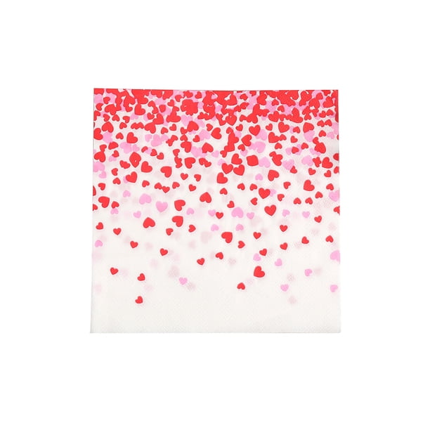 Decoraciones de la Fiesta de Cumpleaños Día de San Valentín Servilletas Impresas Desechables 16.5x16.5cm Toallas de Cara de Papel Multicolor Decoraciones de la Fiesta Del Té
