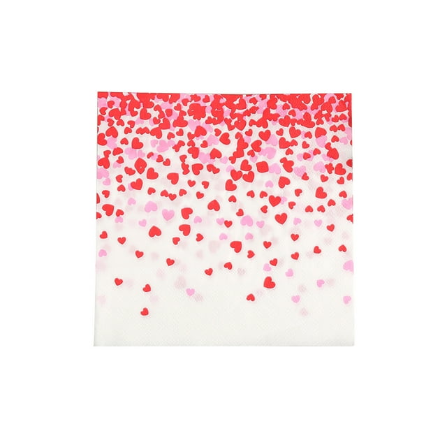 Decoraciones de la Fiesta de Cumpleaños Día de San Valentín Servilletas Impresas Desechables 16.5x16.5cm Toallas de Cara de Papel Multicolor Decoraciones de la Fiesta Del Té