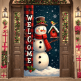 thumbnail image 3 of Decorative Design Winter Wishes Snowman Banner for Holiday Season Indoor Decoration Party Background, 3 of 9