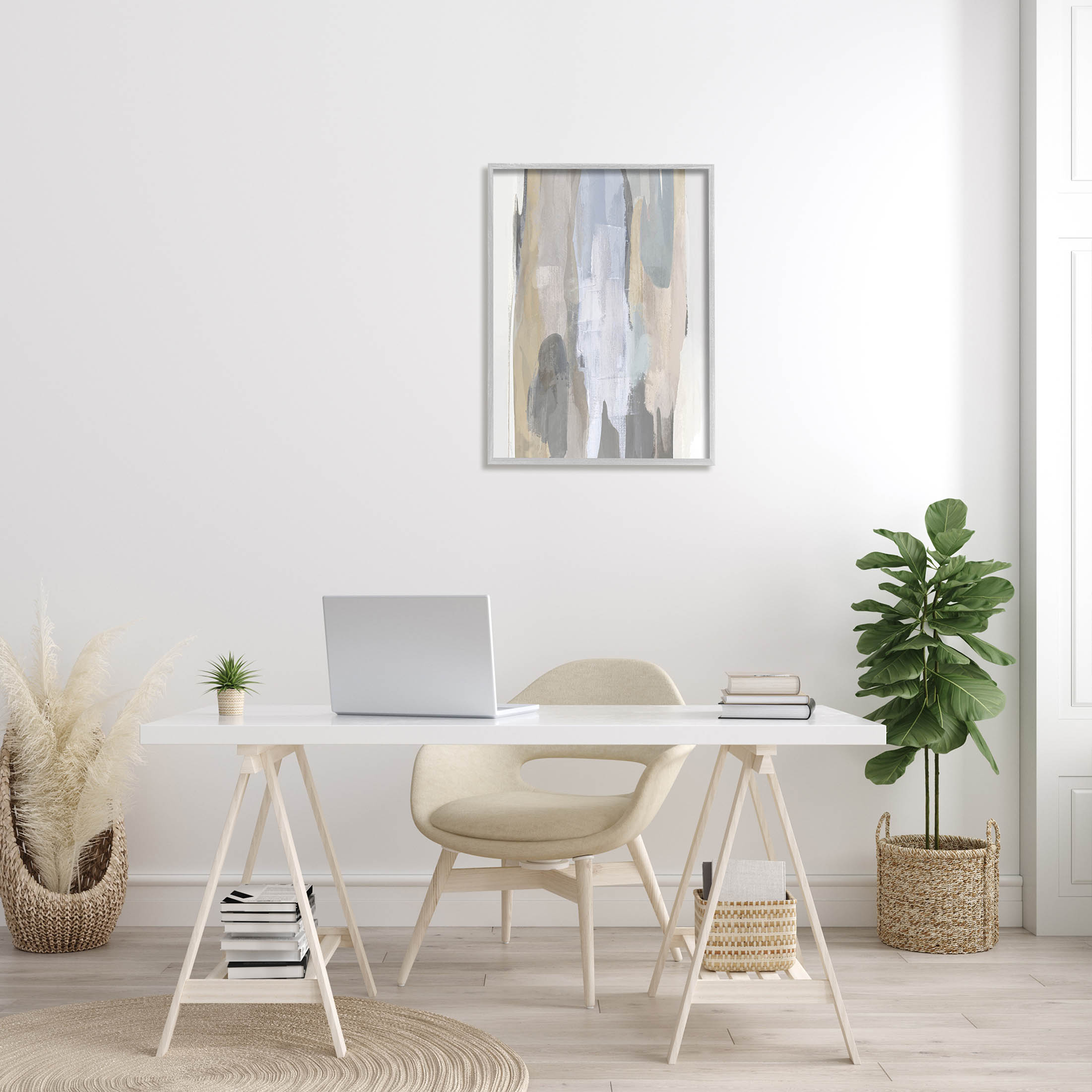 Stupell Industries Modern Neutral Tones Arrangement Graphic Art Gray Framed Art Print Wall Art, Design by Jackie Hanson