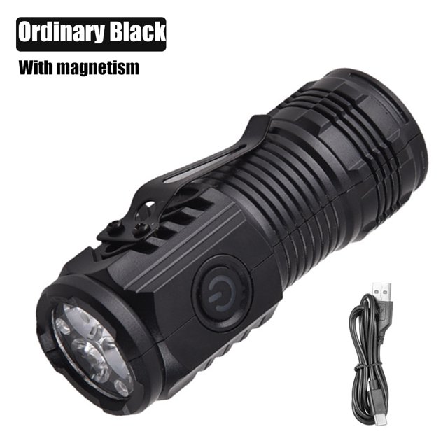 From Xiao Bei strict selection Three-eyed Monster LED Strong Light Flashlight Rechargeable Multifunctional Portable Outdoor Home Mini Flashlight Cap Clip Light