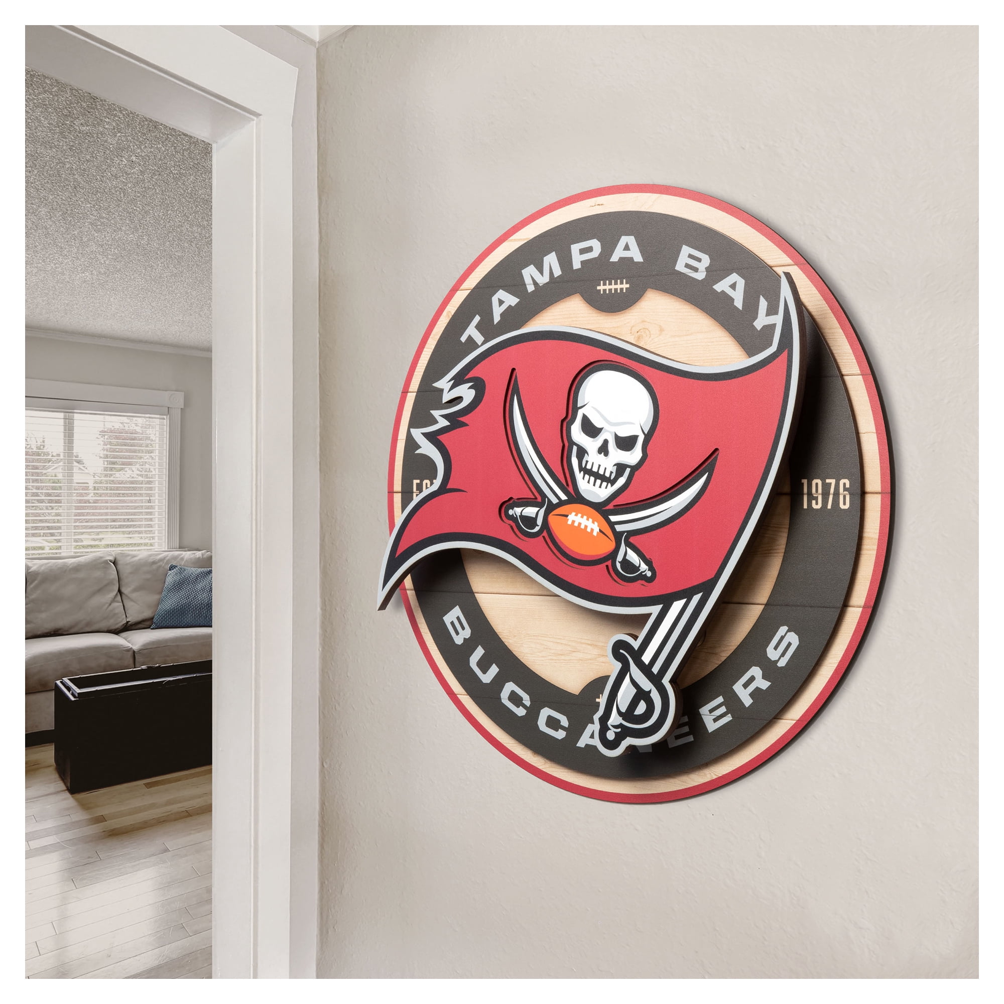 IDNA Tampa Bay Buccaneers 15" x 15" 3DX Logo Circle Backer Wall Art