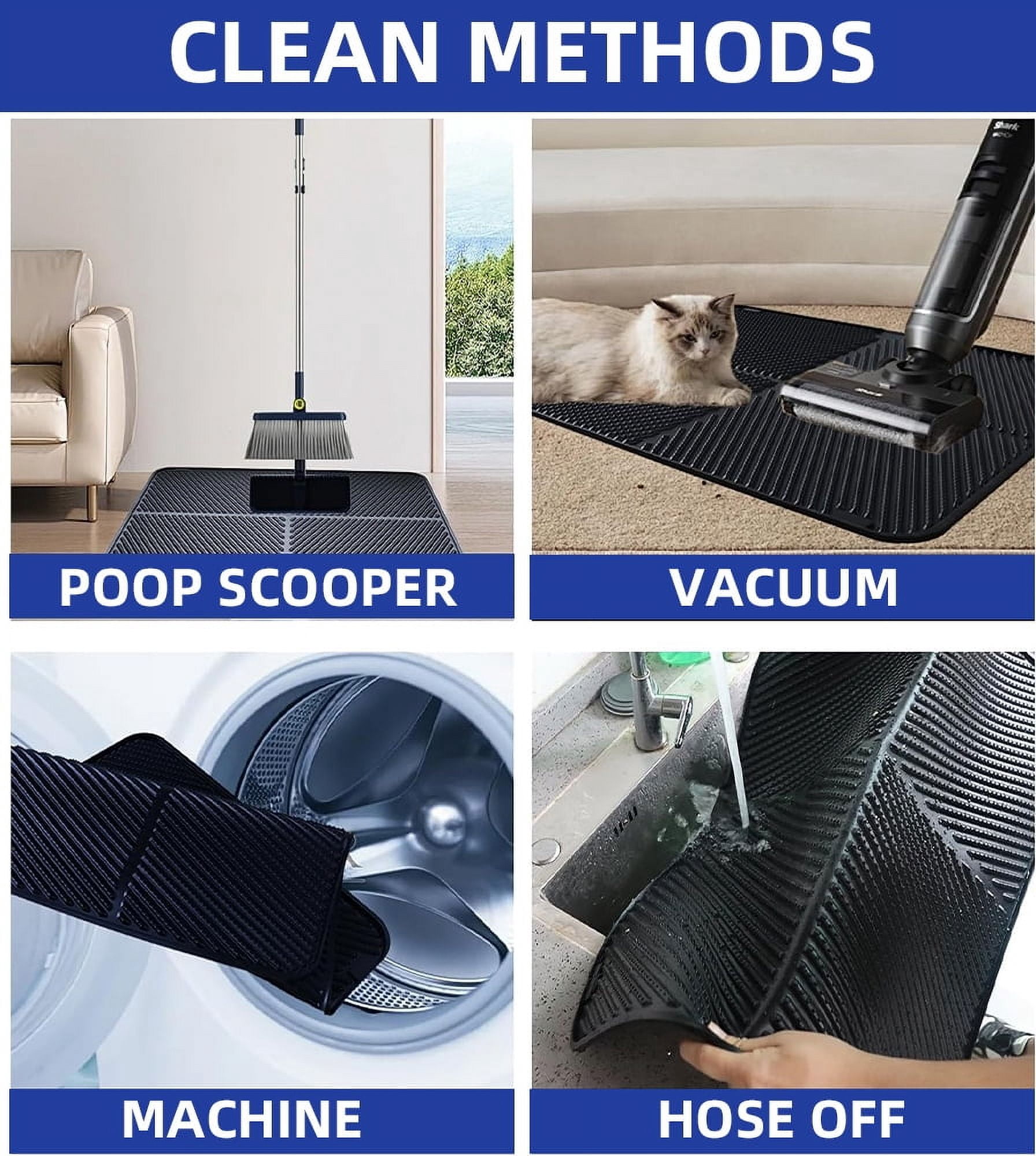 MIDOQIN Silicone Cat Litter Mat, Waterproof Extra Large Litter Trapping Mat, Non-Slip Litter Catcher Mat